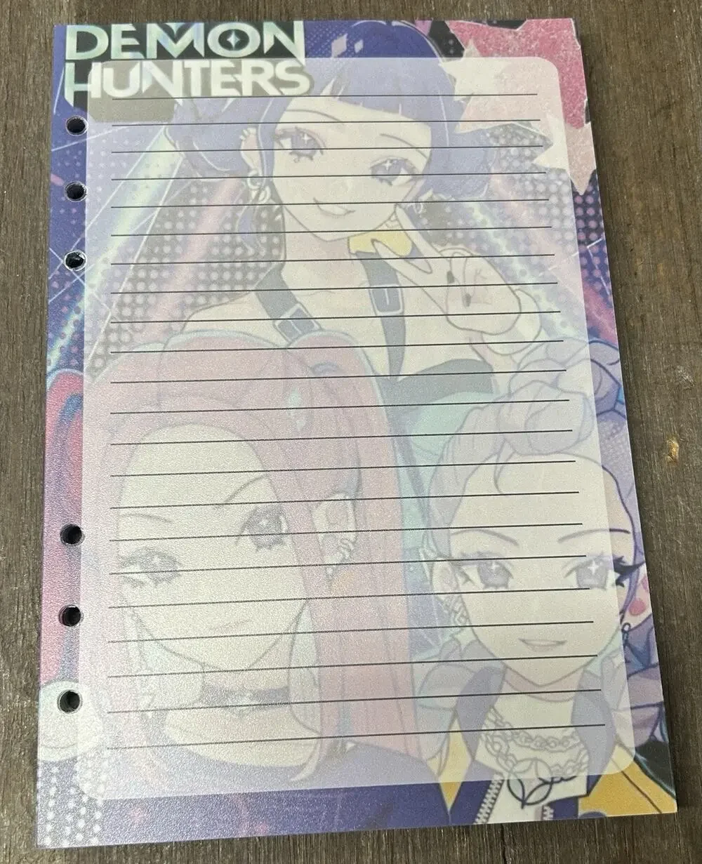 K-Pop Demon Hunters Size A5 Refill Stationery Paper (50 Sheets)